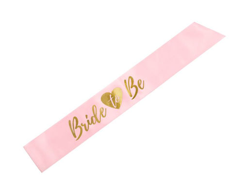 Picture of SASH BRIDE TO BE PASTEL PINK 75CM